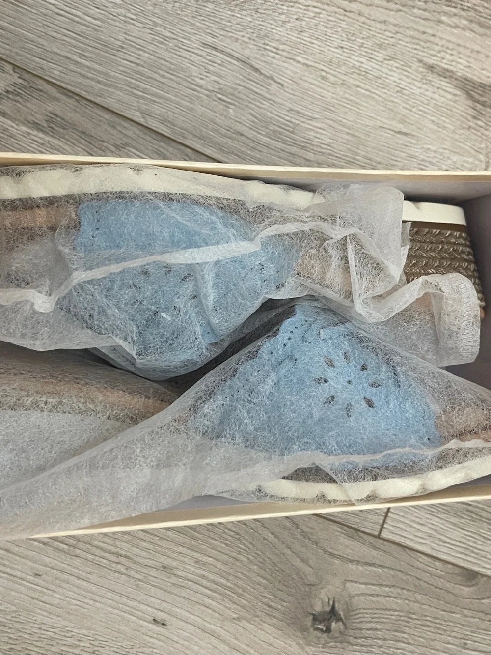 Women’s Sky Blue Espadrille Wedge Slide